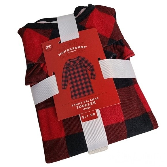 NWT Wondershop Family Toddler Plaid Christmas Nightgown Pajama 2T - Picture 1 of 5